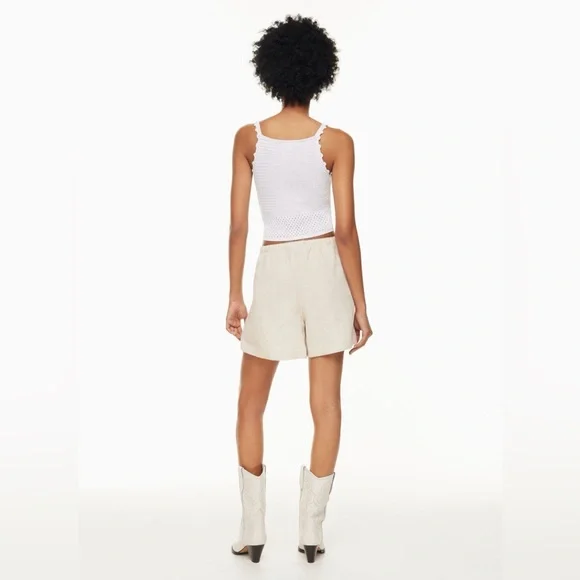 New Aritzia WILFRED Omnia Linen Shorts in Natural Ecru size Medium SOLD - Picture 5 of 15